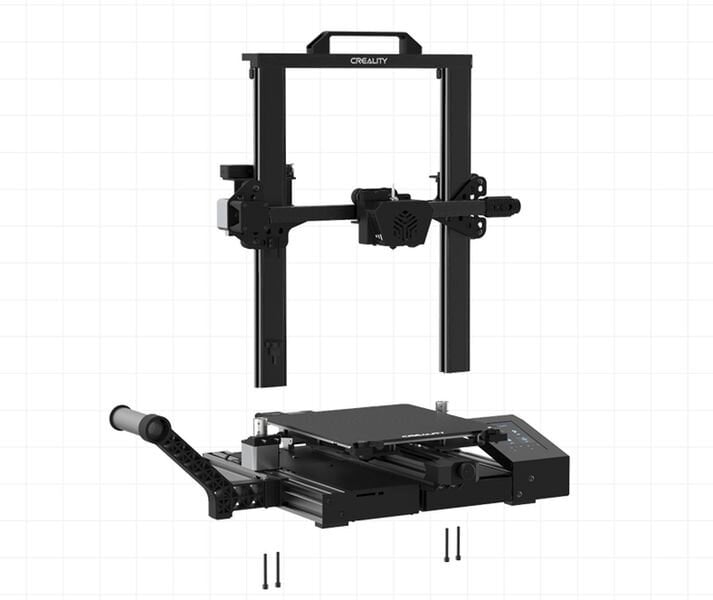 Assembly of the new Creality CR-6 SE 3D printer appears straightforward [Source: Creality]