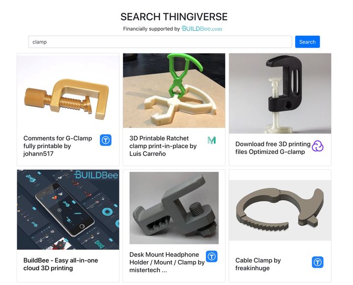 Search Thingiverse: An Alternative Search For Thingiverse?