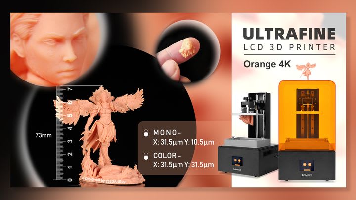Longer Launches The High Resolution Orange 4K SLA 3D Printer