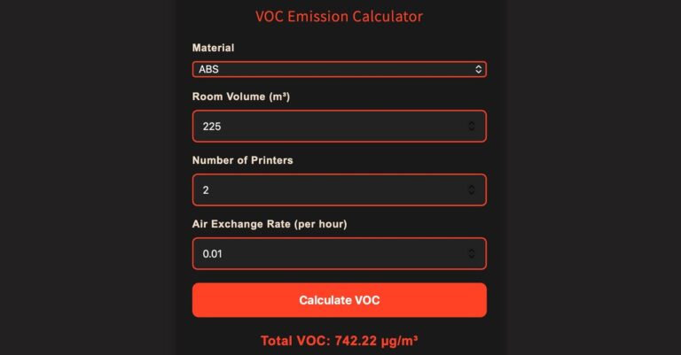 New VOC Calculator Estimates Air Quality in FFF Printing Environments