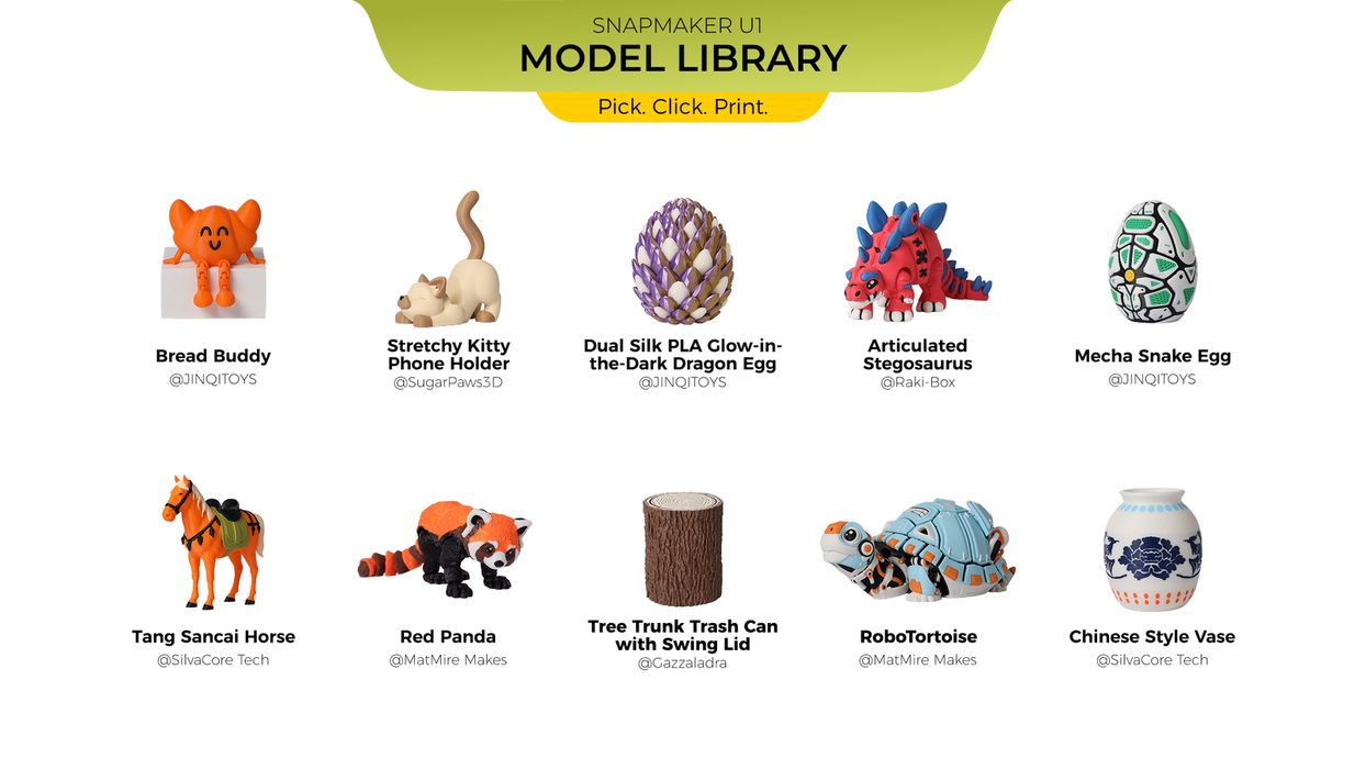 Snapmaker Launches Curated Model Library Ahead of U1 Release « Fabbaloo