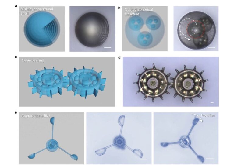 Two Photon Printing Without Support Structures